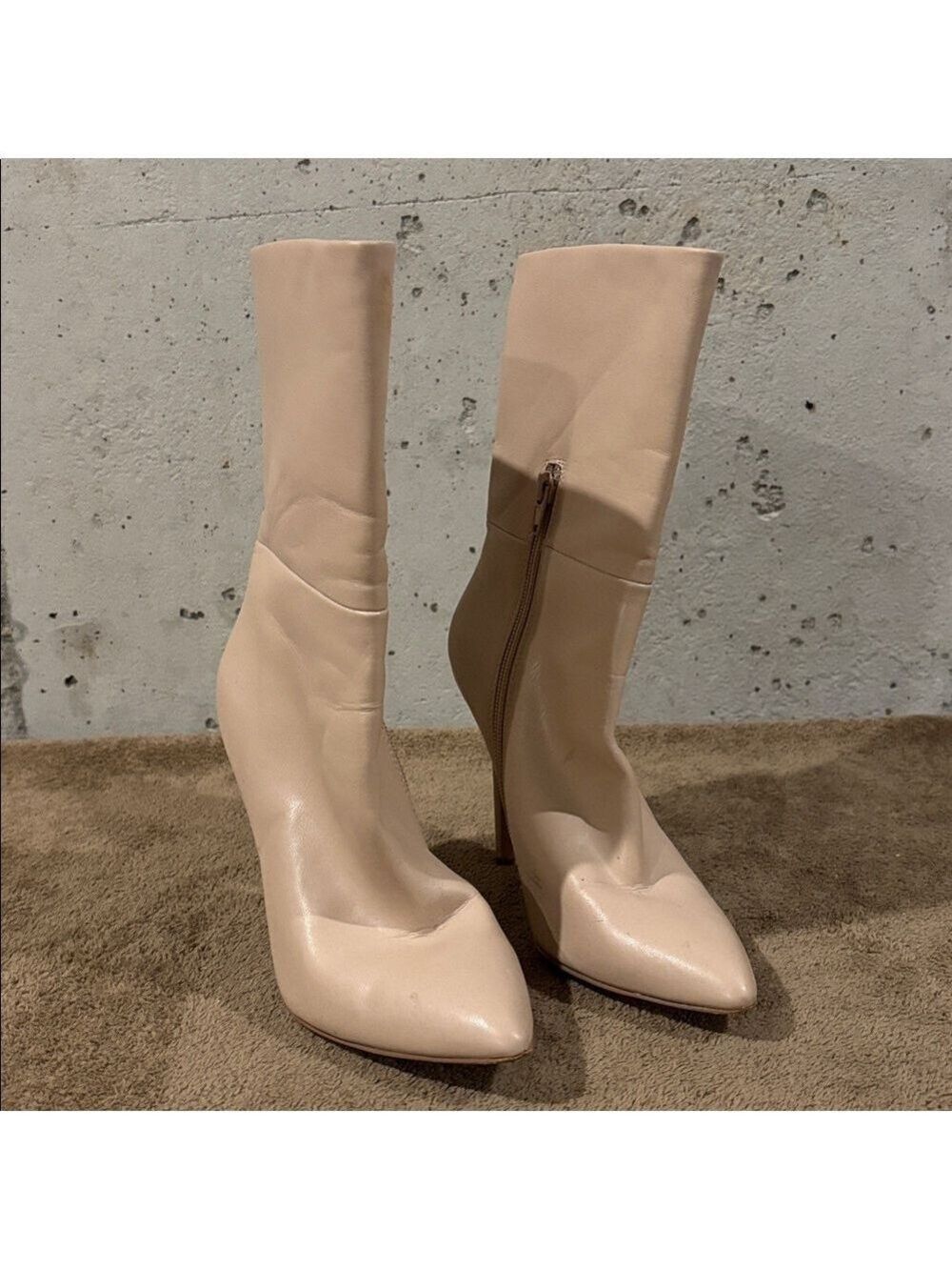 Charles By Charles David Beige Poca Pointed Toe Booties - Size 6.5 M